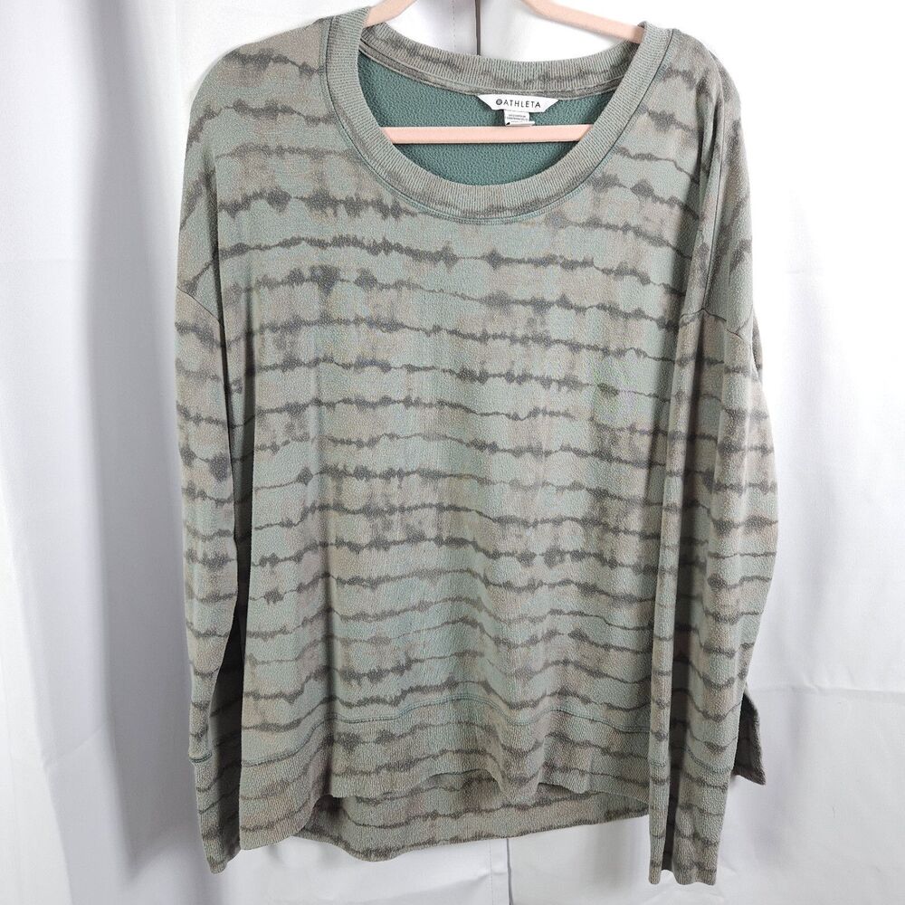 Athleta Coaster‎ Luxe Women's Gray Fleece Pullover Sweatshirt Large